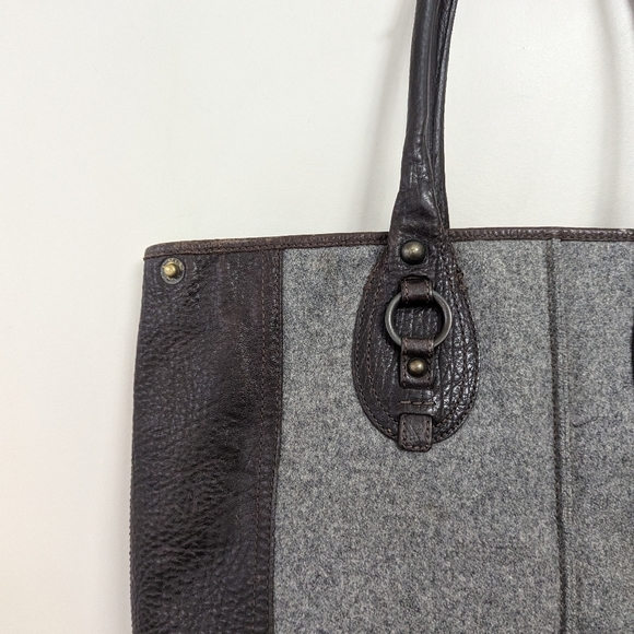 Banana Republic Y2K Leather and Wool Tote Bag - Picture 12 of 15